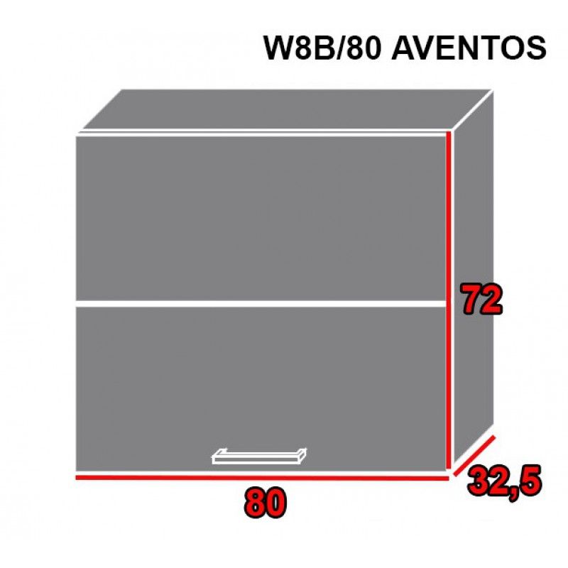 ArtExt Kuchynská linka Brerra - mat Kuchyňa: Horná skrinka W8B/80 AVENTOS / korpus grey, lava, biela (ŠxVxH) 80 x 72 x 32,5 cm