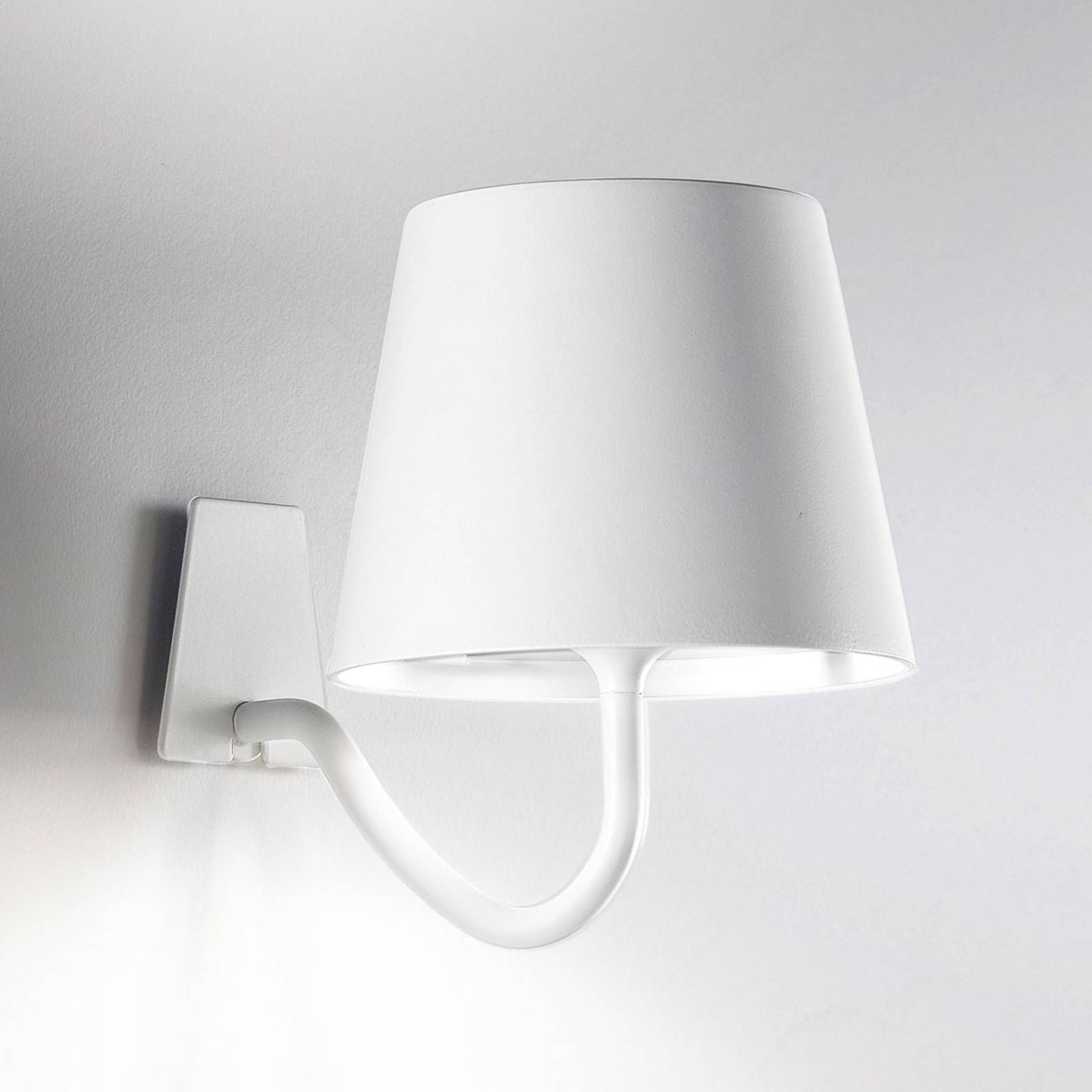 Zafferano Nástenné LED svietidlo Poldina stmievateľné biele, Obývacia izba / jedáleň, kov, plast, 2.2W, L: 11 cm, K: 14cm