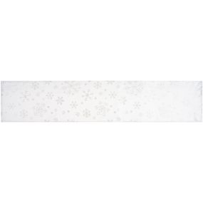 Forbyt Vianočný obrus Snowflakes biela, 35 x 155 cm