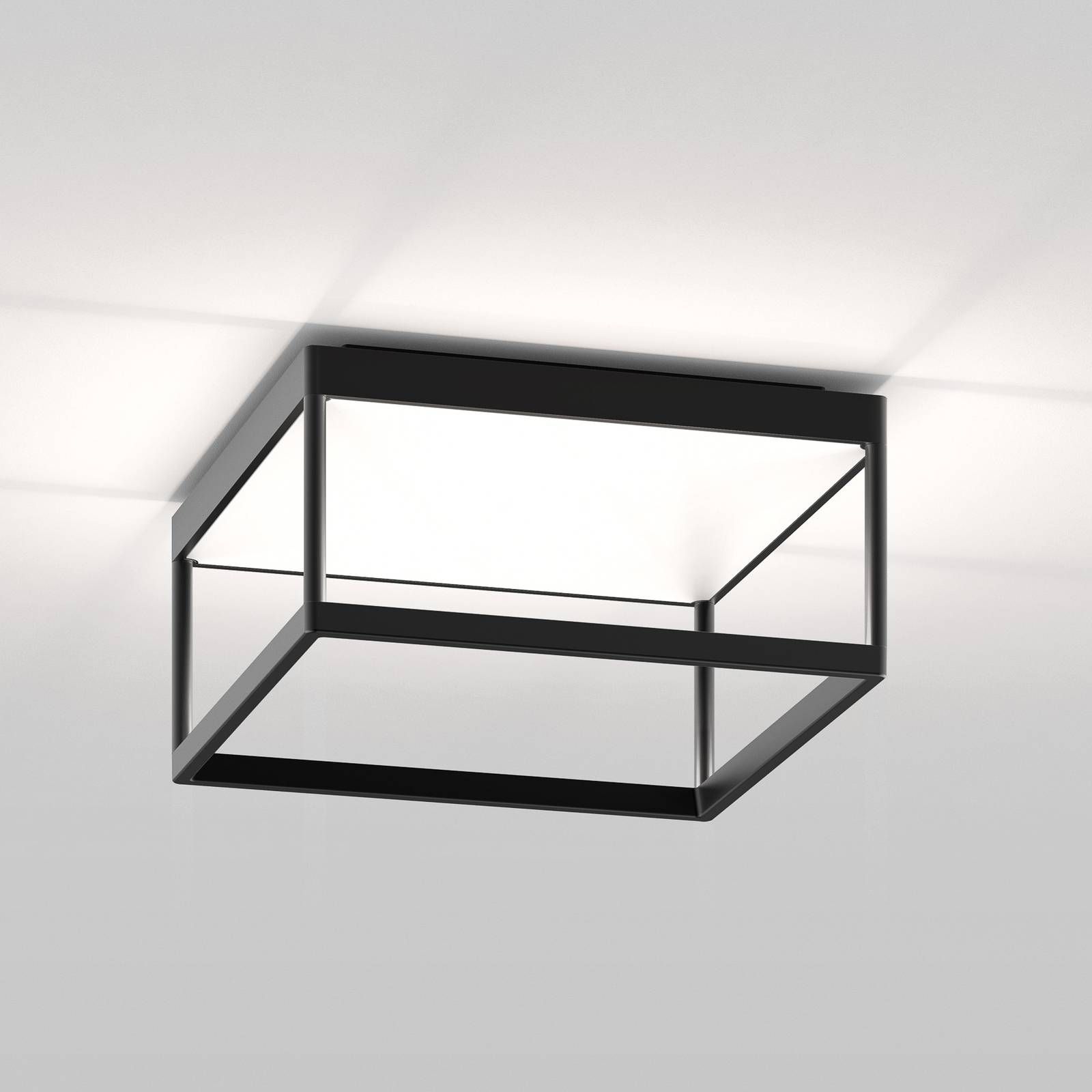 Serien Lighting serien.lighting Reflex 2 M 150 čierna/matná biela, Obývacia izba / jedáleň, hliník, sklo, plexisklo, 40W, P: 30 cm, L: 30 cm, K: 15cm