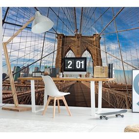 MS-5-0005 Vliesová obrazová fototapeta Brooklyn bridge, veľkosť 375 x 250 cm