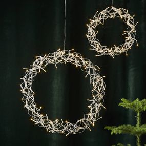 STAR TRADING LED veniec Curly, teplá biela, Ø 50 cm, Obývacia izba / jedáleň, kov, plast, 0.6W, K: 30cm