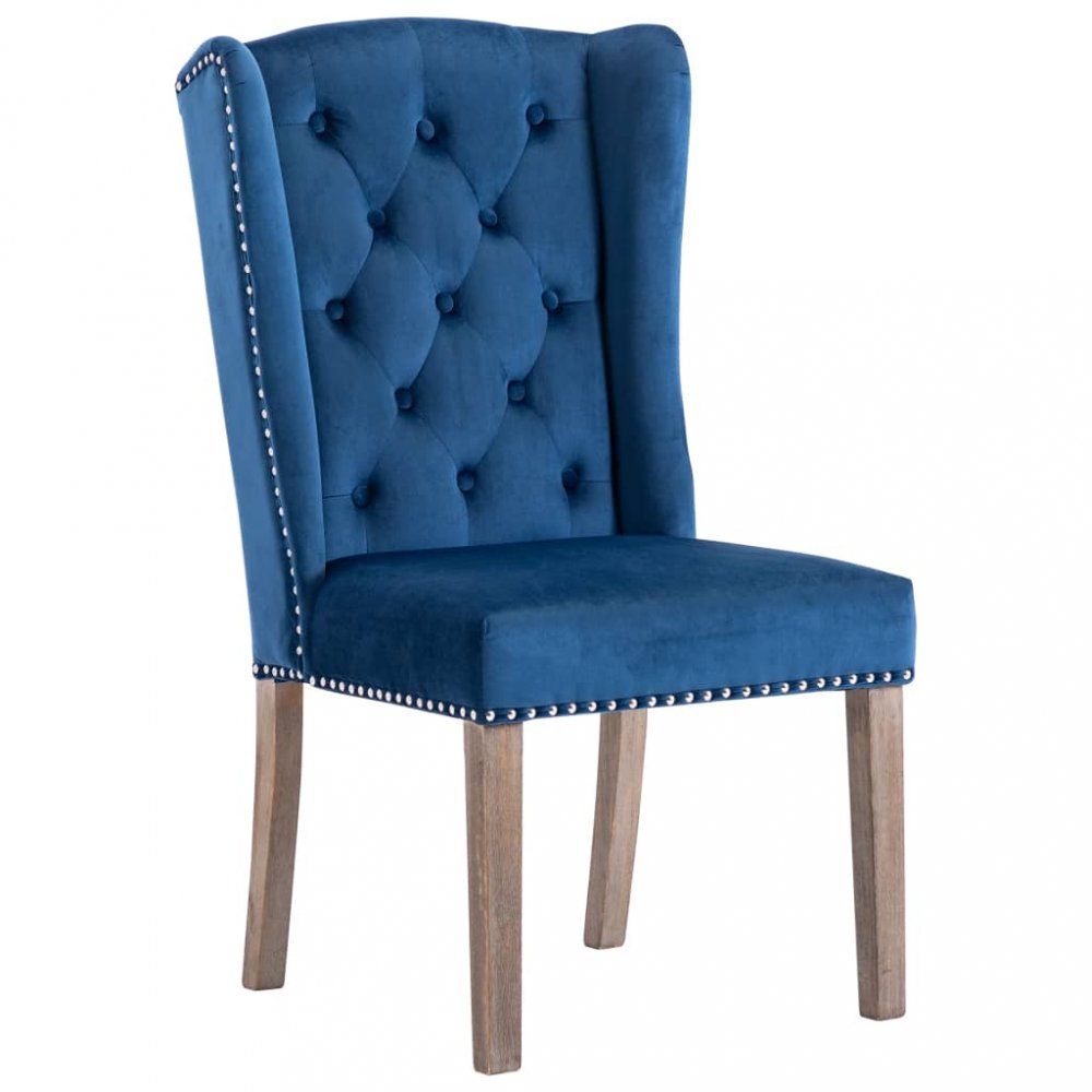 Jedálenská stolička zamat / kaučukovník Dekorhome Modrá