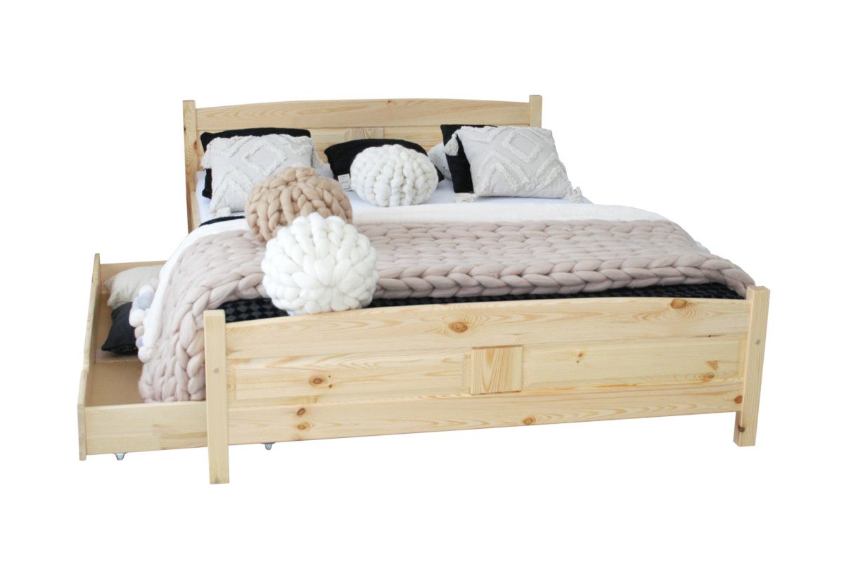 Expedo Vyvýšená posteľ ANGEL + sendvičový matrac MORAVIA + rošt ZADARMO, 180x200 cm, prírodný-lak