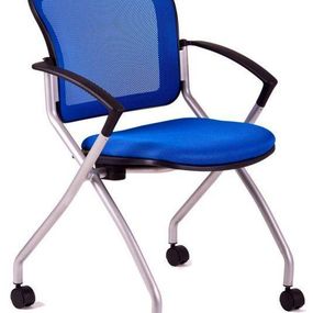 OFFICE PRO -  OFFICE PRO Konferenčná rokovacia stolička METIS modrá na kolieskách