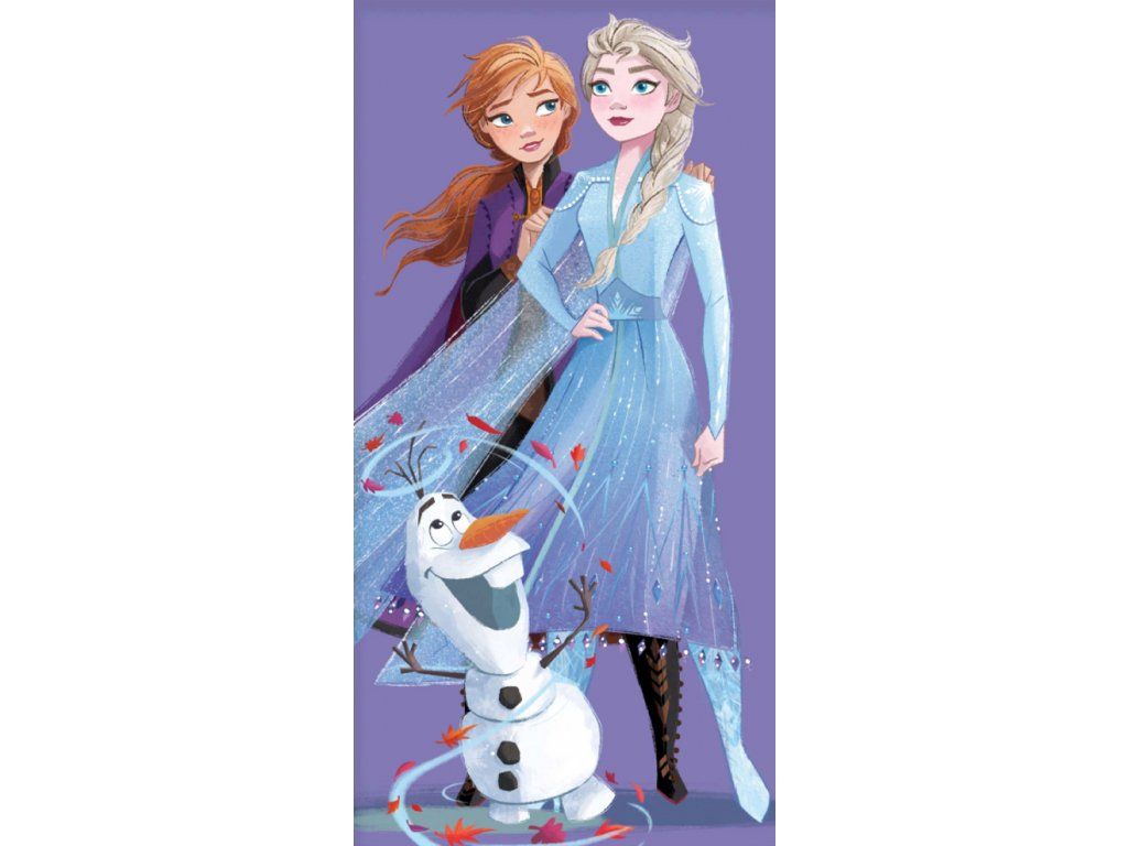 Detská osuška Ľadové Kráľovstvo Elsa Anna a Olaf 70x140 cm