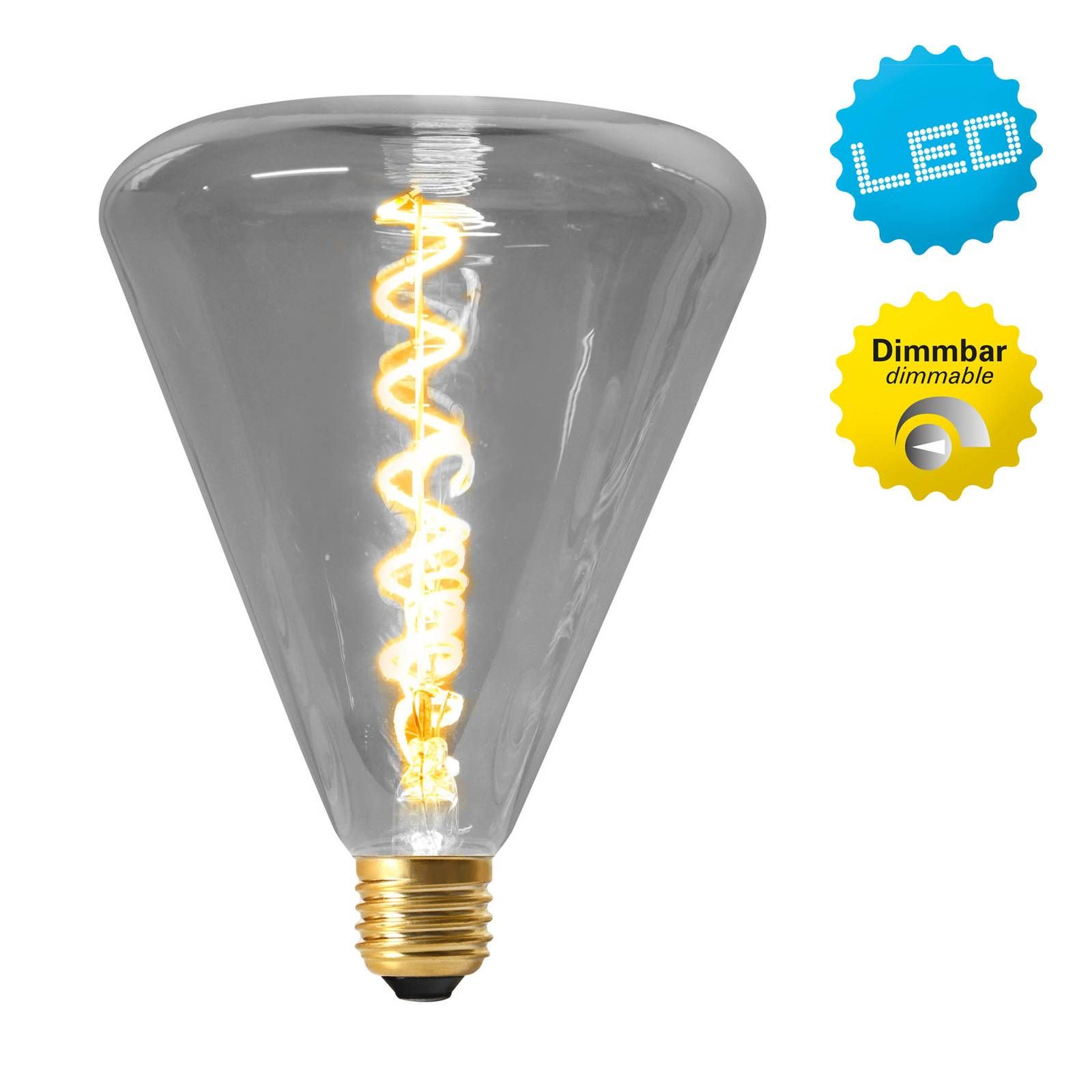 Näve LED žiarovka Dilly E27 4W 2200 K stmievateľná sivá, sklo, E27, Energialuokka: G, P: 19 cm