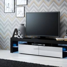 Televízny stolík Cama SOLO čierny mat/biely vysoký lesk/čierny mat