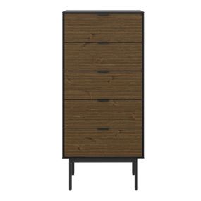 Čierna vysoká komoda v dekore borovice 51x111 cm Soma - Tvilum