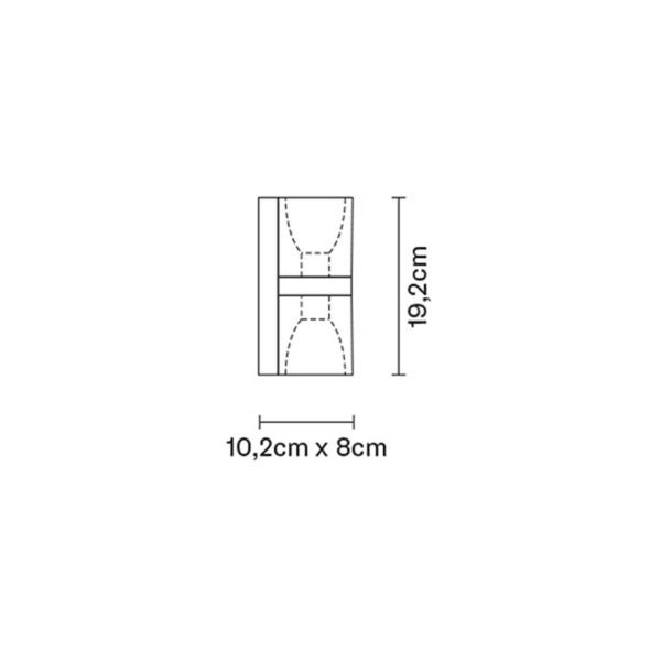 Fabbian Cubetto nástenné svetlo Up/Down GU10 číre, Obývacia izba / jedáleň, sklo, kov, GU10, 7W, L: 8 cm, K: 19.2cm