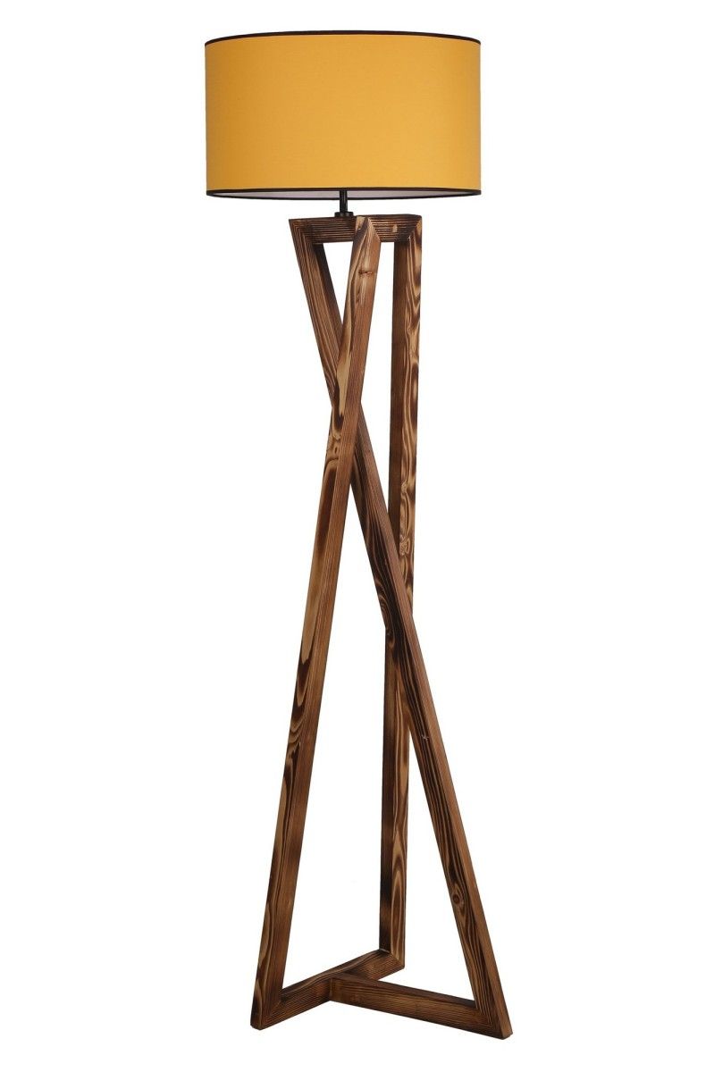 Stojacia lampa Macka 166 cm hnedá/žltá