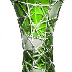 Krištáľová váza Mars, farba zelená, výška 205 mm