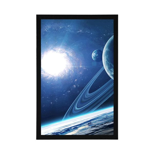 Plagát planéta vo vesmíre - 60x90 silver