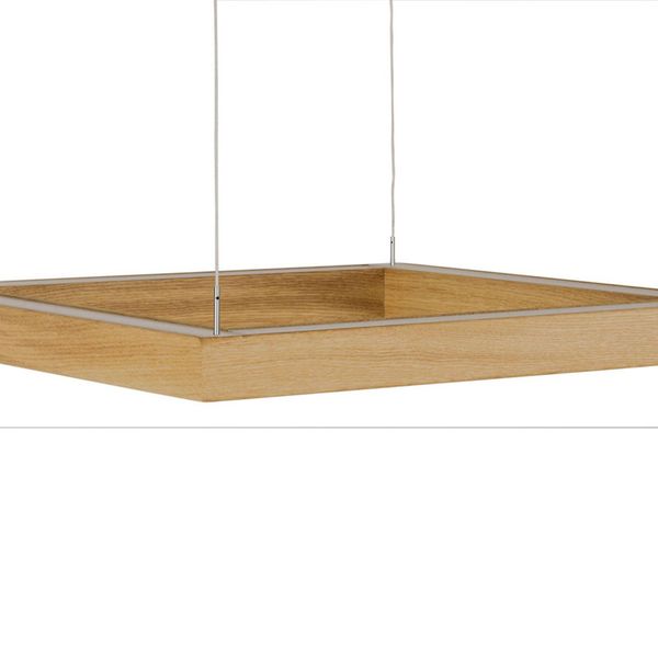 HerzBlut Leonora stropné LED svietidlo olejovaný, Obývacia izba / jedáleň, masívne drevo, kov, plast, 37.6W, P: 50 cm, L: 50 cm