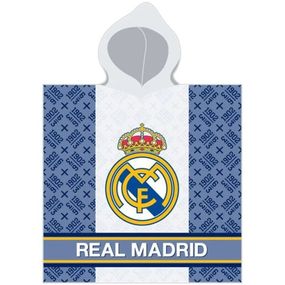 Carbotex · Detské pončo - futbalová osuška s kapucňou FC Real Madrid - 100% bavlna - 60 x 120 cm