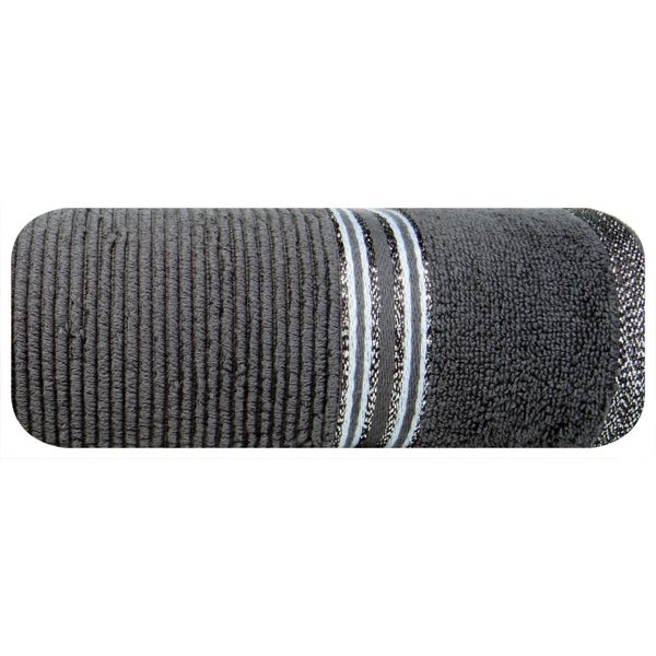 Osuška FILON tmavo šedej farby s ozdobným lemom so striebornou niťou Šírka: 50 cm | Dĺžka: 90 cm