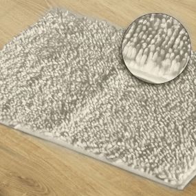 DomTextilu Biely kúpeľňový shaggy koberec Šírka: 50 cm | Dĺžka: 70 cm 44415-208024