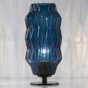 Selène Stolná lampa Origami, modrá, Obývacia izba / jedáleň, sklo, kov, E27, 42W, K: 34cm