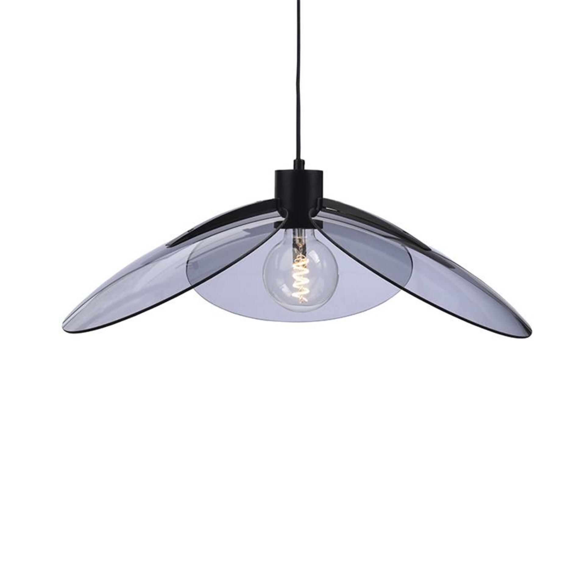 ACA Lighting závěsné svítidlo 1XE27 kouřové sklo+ černý kov D58XH120CM BLOSSOM EF21P158BS