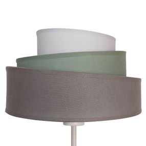 Euluna Stolová lampa Trio monocolor, textil sivá Ø 45 cm, Obývacia izba / jedáleň, textil, kov, E27, 40W, K: 50cm