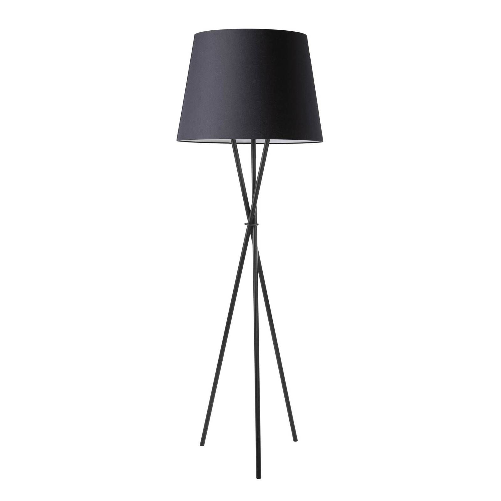 Ozonos Hailey AC-1 stojaca LED lampa čierna/čierna, Obývacia izba / jedáleň, textil, akryl, kov, 54W, K: 174cm