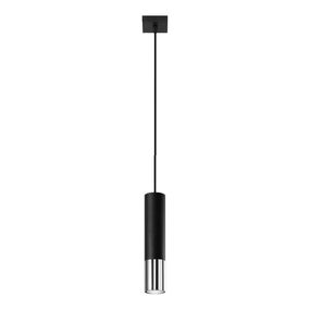 Sollux SL.0940 - Luster na lanku LOOPEZ 1xGU10/40W/230V čierna/chróm