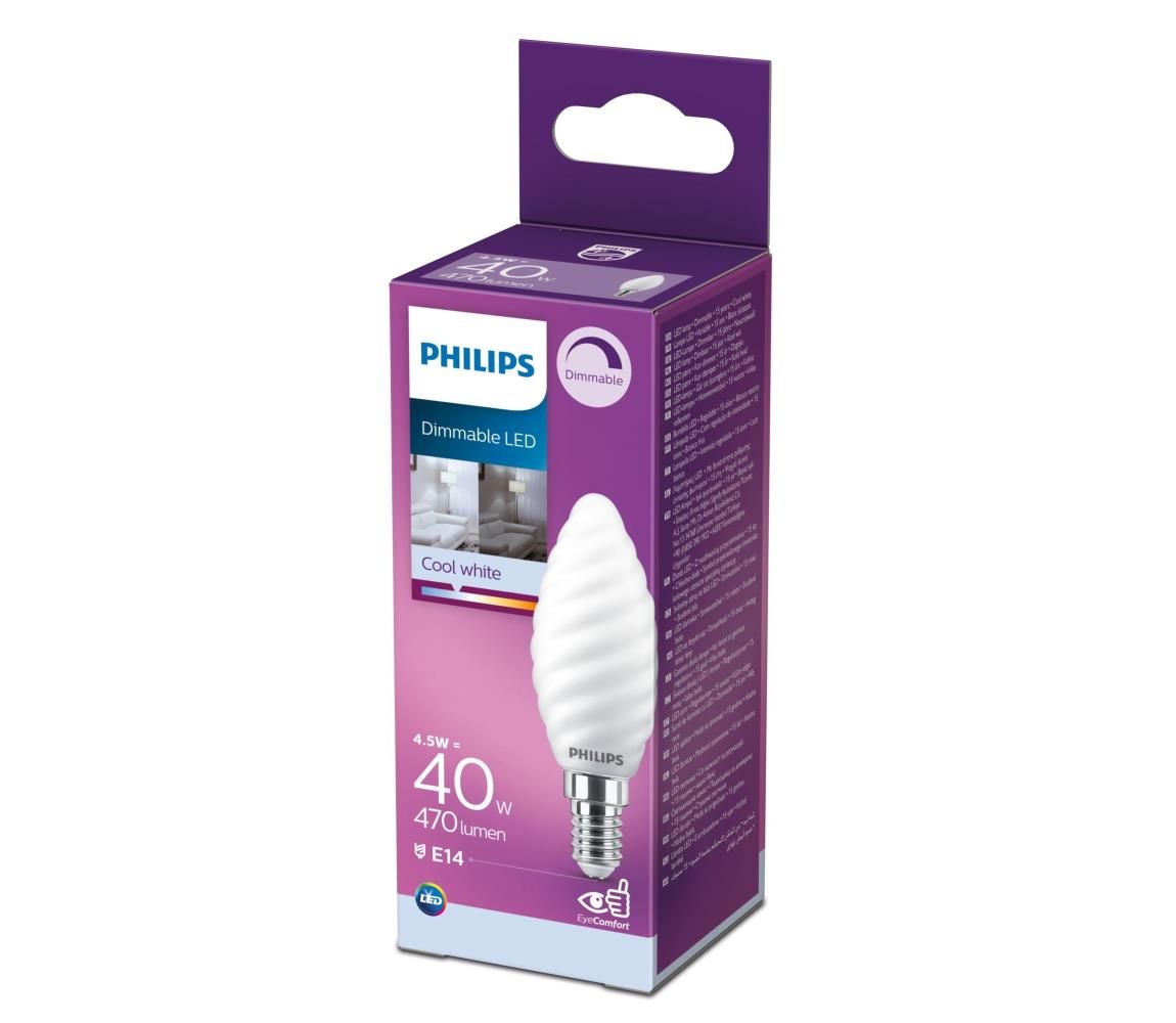 LED Stmievateľná žiarovka Philips E14/4,5W/230V 4000K