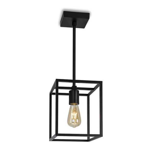 Moretti Luce Závesná lampa Cubic³ 3383, čierna, Obývacia izba / jedáleň, mosadz, E27, 52W, P: 20 cm, L: 20 cm