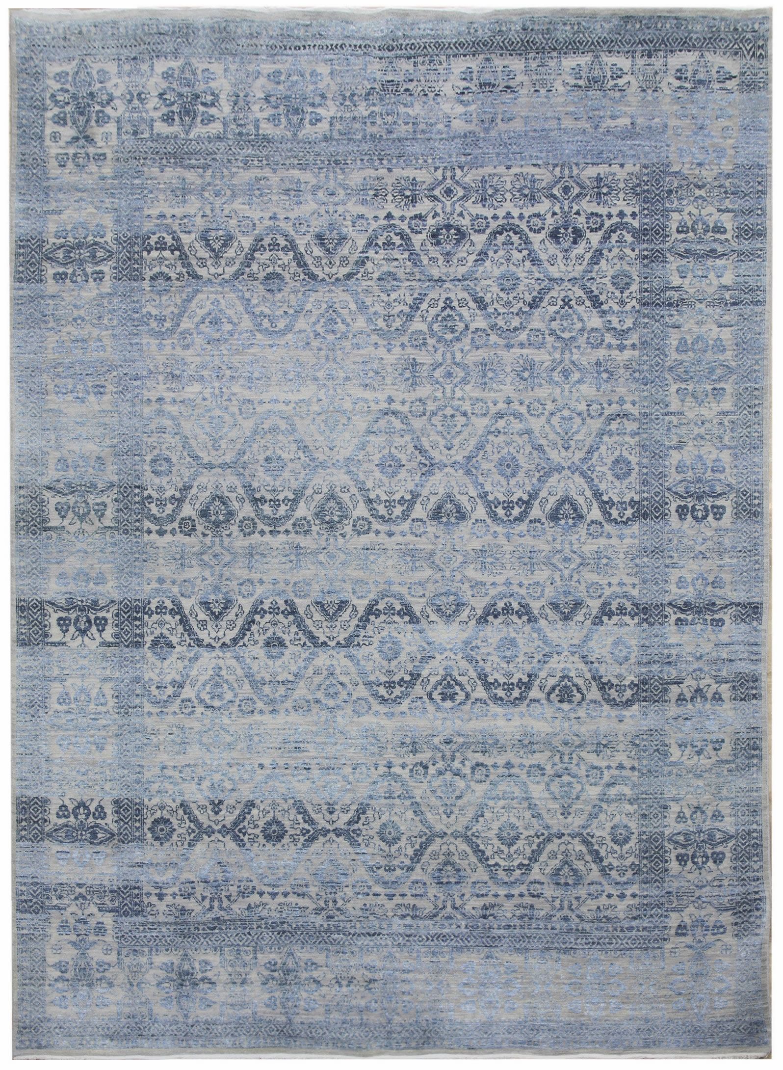 Diamond Carpets koberce Ručne viazaný kusový koberec Diamond DC-HALI B Silver / blue - 365x457 cm
