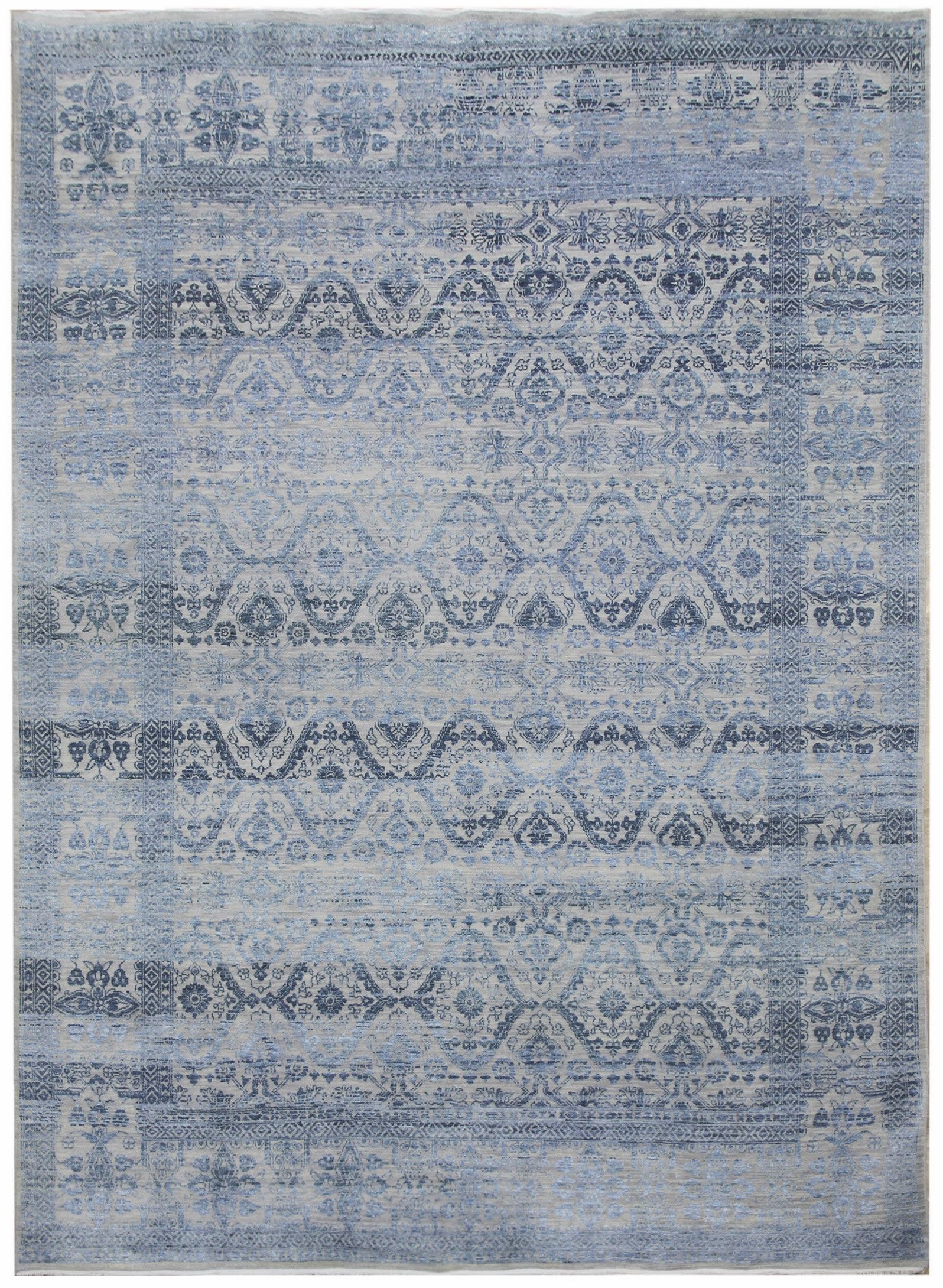 Diamond Carpets koberce Ručne viazaný kusový koberec Diamond DC-HALI B Silver / blue - 180x275 cm