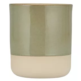 IB LAURSEN Keramický obal na kvetináč Green/Beige Edge 16 cm