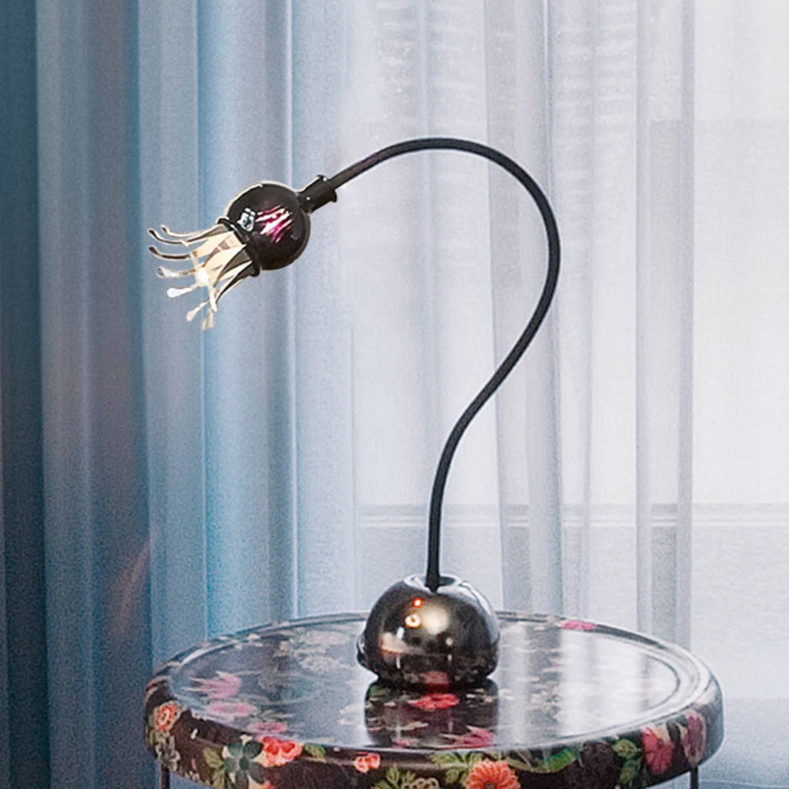 Serien Lighting serien.lighting Poppy stolná lampa kvetinový efekt, Obývacia izba / jedáleň, kov, bimetal, sklo, G4, 35W, K: 66cm
