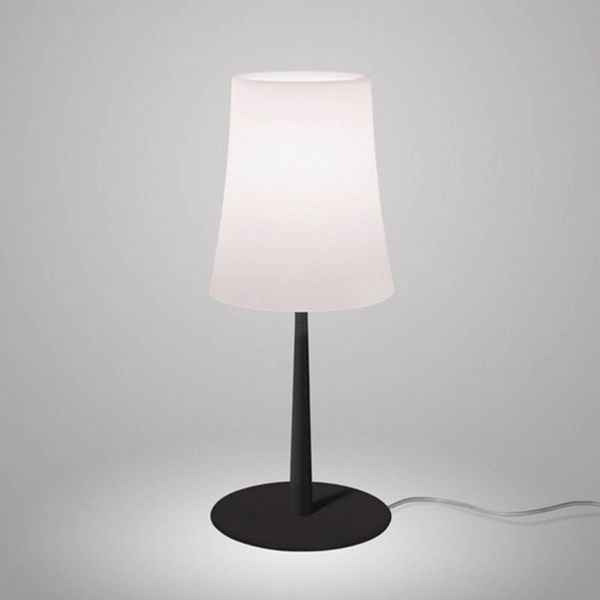 Foscarini Birdie Easy stolová lampa čierna, Obývacia izba / jedáleň, polykarbonát, lakovaná oceľ, E27, 57W, K: 43cm
