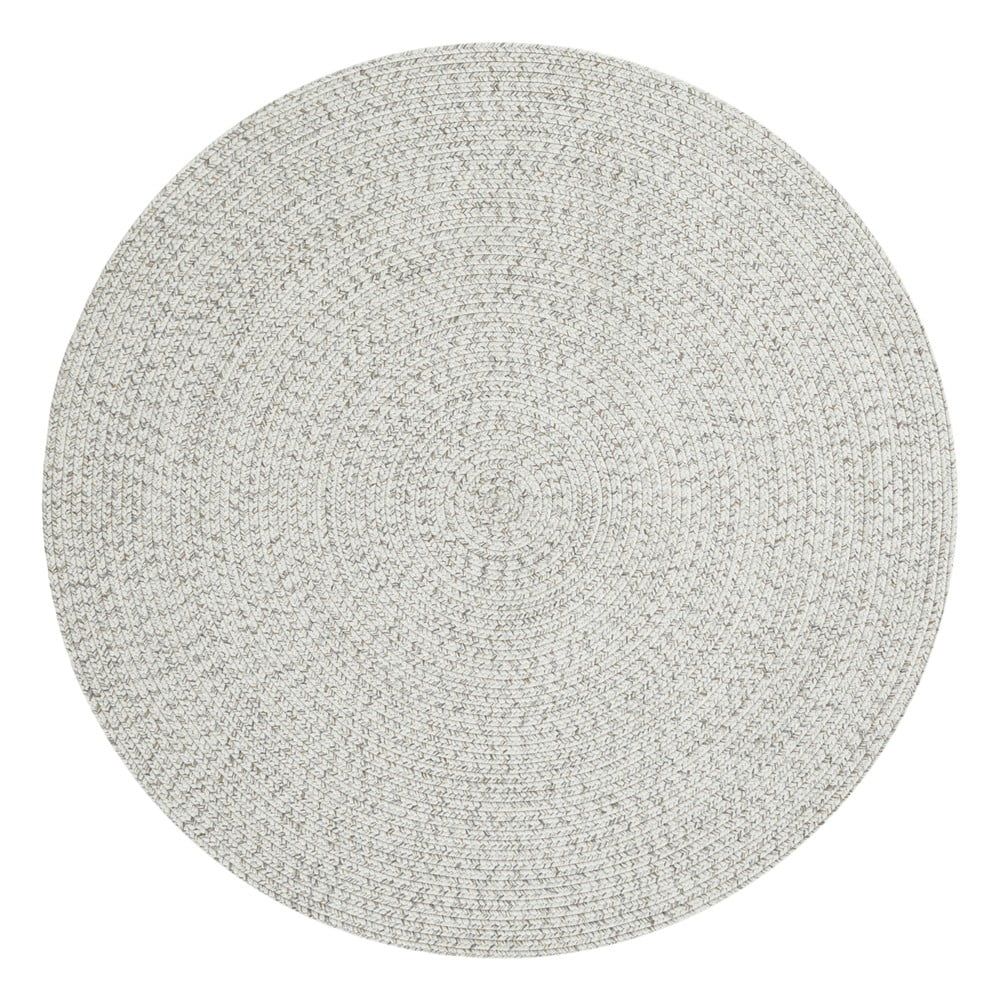 Biely/béžový okrúhly vonkajší koberec ø 200 cm - NORTHRUGS