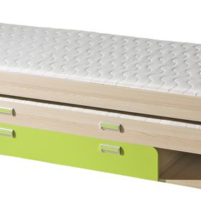 Rozkladacia posteľ 80 cm Lavendon L16 (s roštami) (zelená)