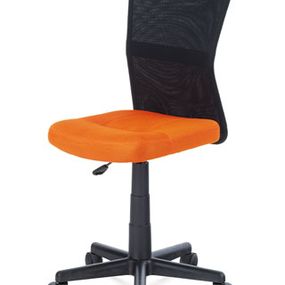 Autronic Kancelárska stolička, oranžová mesh, plastový kríž, sieťovina čierna KA-2325 ORA