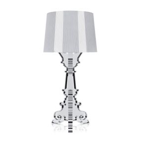 Kartell Bourgie stolná LED lampa, strieborná, Obývacia izba / jedáleň, polykarbonát, E14, 3.6W, K: 78cm