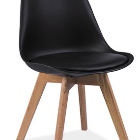 Jedálenská stolička Kris (čierna + dub)