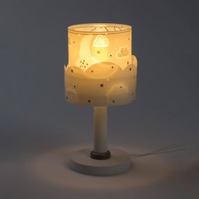 Dalber Detská stolná lampa Moon, sivá, Detská izba, plast, E14, 40W, K: 30cm