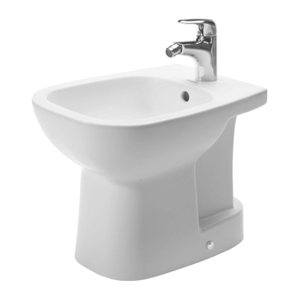 Duravit D-Code - Stojaci bidet s prepadom, 1 otvor pre batériu prepichnutý, 525x355 mm, biela 22371000002