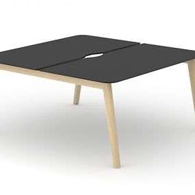NARBUTAS - Dvojmiestny pracovný stôl NOVA WOOD HPL 160x164 cm