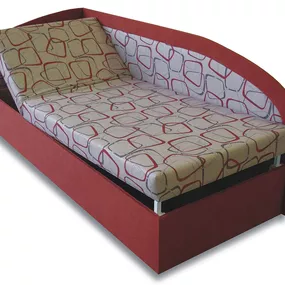 Jednolôžková posteľ (váľanda) 90 cm Kamila (Tehlová 41 + Dodo 1008) (L)