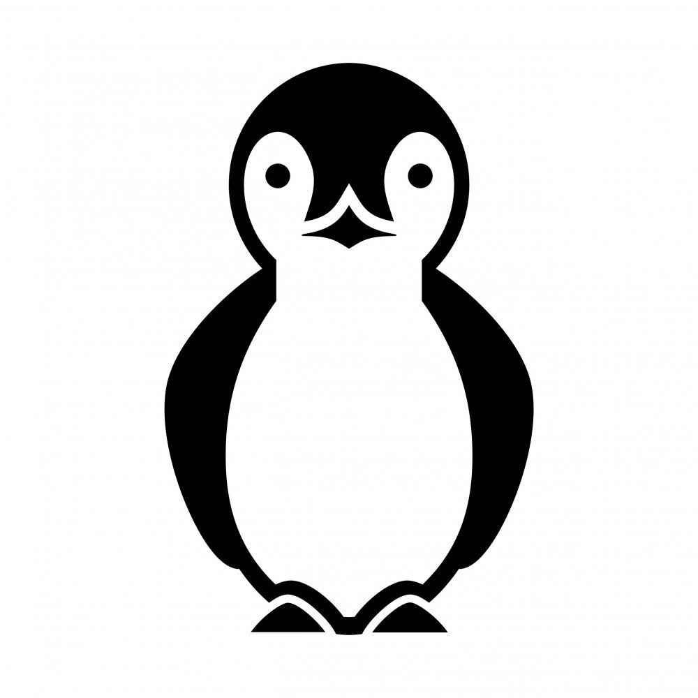 Pieris design Tučniak - nálepka na stenu biela