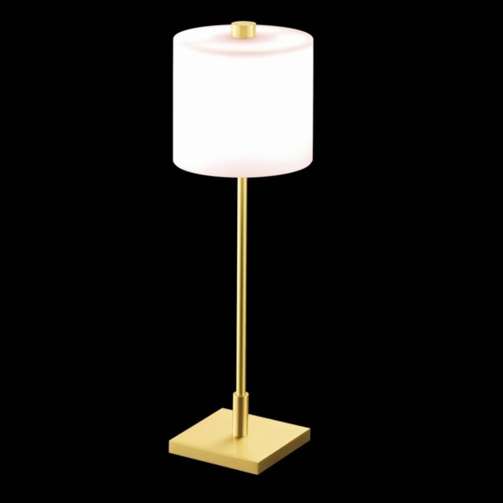 Knapstein KNAPSTEIN stolná LED lampa MERCY matná mosadz, Obývacia izba / jedáleň, kov, sklo, G9, 5W, L: 11 cm, K: 33cm