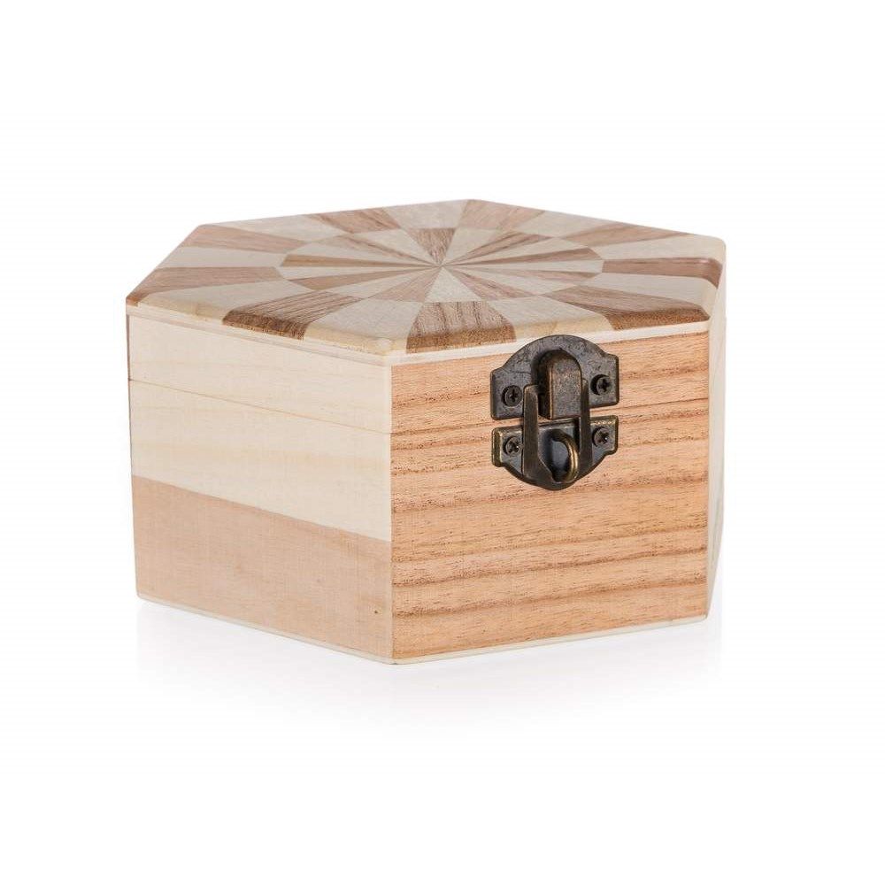HOME DECOR Krabička dřevěná CHESS 14 x 12 x 6 cm, 2ks