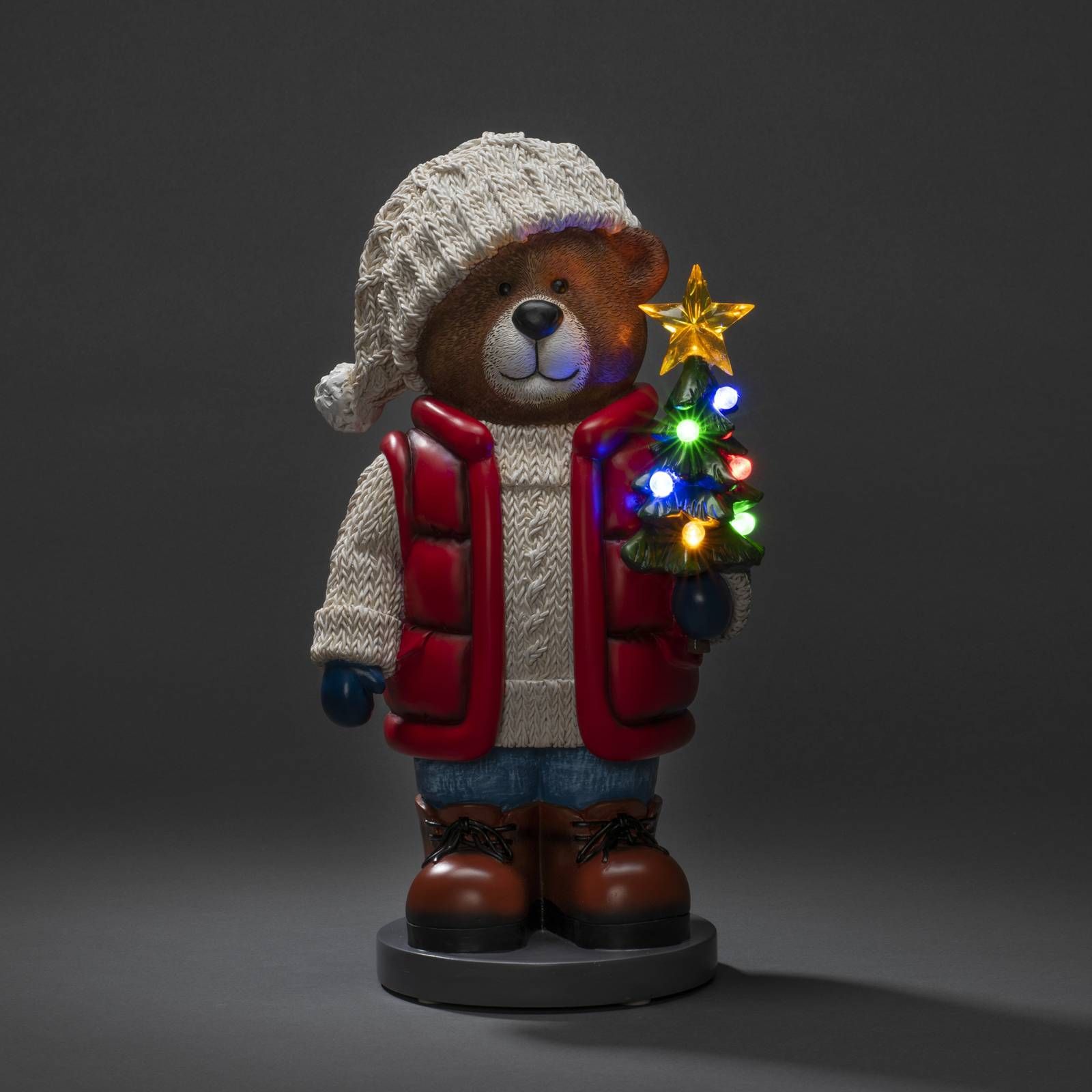 Konstsmide Christmas LED svietidlo Teddybär do interiéru na batérie, polyrezín, 0.06W, L: 21 cm, K: 38.5cm