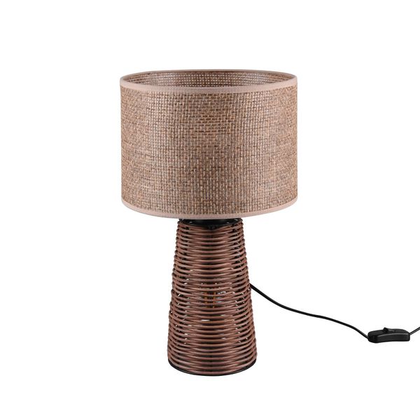 Reality Leuchten Stolná lampa Straw z ratanu, Obývacia izba / jedáleň, ratan, E27, 40W, K: 40.5cm