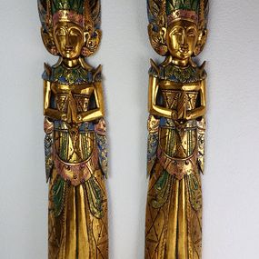 Sošky Ráma Sita zlatá, exotické drevo, ručná práca, 100 cm
