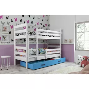 Detská poschodová posteľ ERYK 190x80 cm Modrá Biela