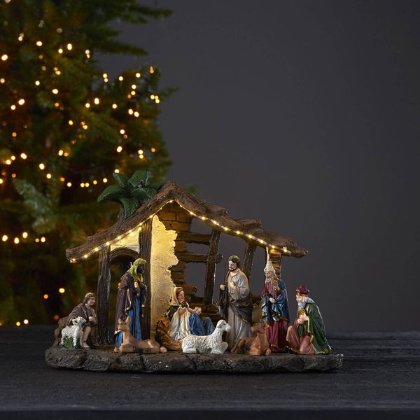 STAR TRADING LED dekoratívne svetlo Nativity, na batérie, 37 cm, plast, P: 37 cm, L: 19 cm, K: 25cm